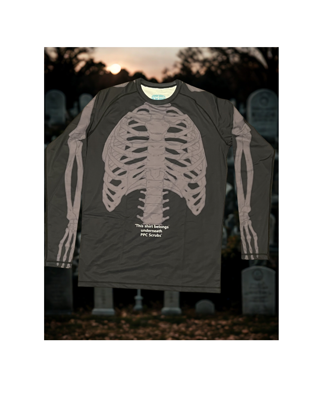 Skeleton Under Scrub Top