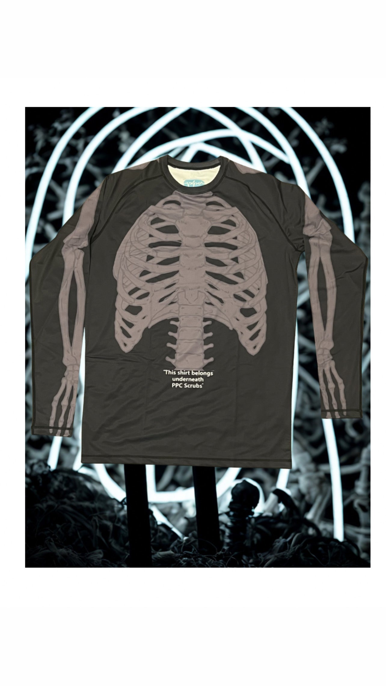 Skeleton Under Scrub Top