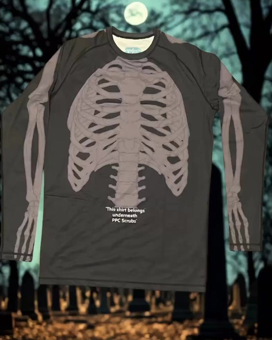 Skeleton Under Scrub Top